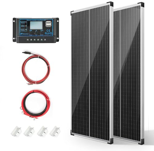 Nicesolar 200W Solaranlage Wohnmobil Komplettset 100W Solarpanel 12V mit Laderegler für netzunabhängige 12/24 Volt Energieladung für Wohnmobil, Boot, Wohnwagen, Haushalt