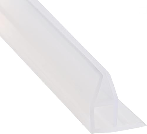 MACHSWON Joint de porte de douche en verre sans cadre de 10 mm avec rail d'égouttement de 11 mm, joint de porte de douche de baignoire, 2 m de long, blanc