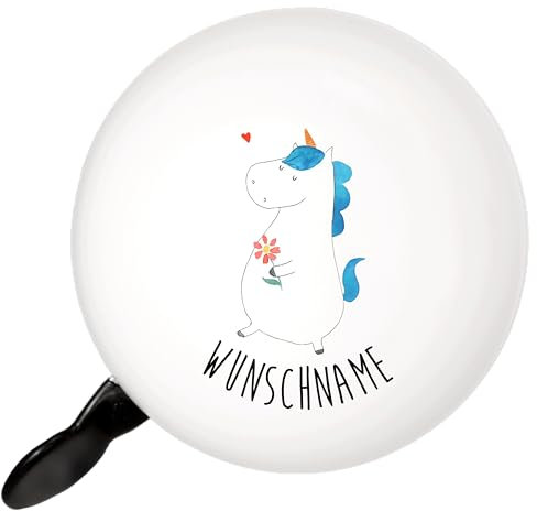 Mr. & Mrs. Panda Personalisierte Fahrradklingel Einhorn Spaziergang - Geschenke, Einhörner, Freundin, Blumen, Mit Namen, Mutter, Unicorn, Liebevoller Botschaft, Gravur, Individuell Gestalten, Selbst