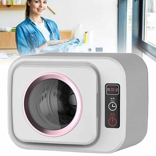 DDZJTPP Mini-Trockner,Tragbare Trockner,Kompakter Trockner,Leise,3 Einstellbare Stufen,Schnell Trocknend,300W,Edelstahl Wäschetrockner,Für Wohnung,Wohnheim,E