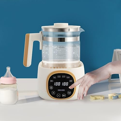 1.3L Flaschenwärmer Flaschenzubereiter Thermostatischer Babyflaschenwärmer Baby Wasserkocher Flaschenzubereiter Babykostwärmer Wasserkocher für Babynahrung Tee, Kaffee Weiß