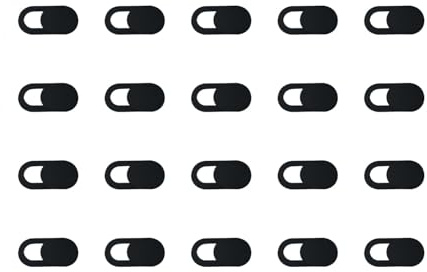 JZK 20 cursori per copertura webcam per computer, protezione della privacy, laptop/tablet/smartphone, nero, 1080p HD