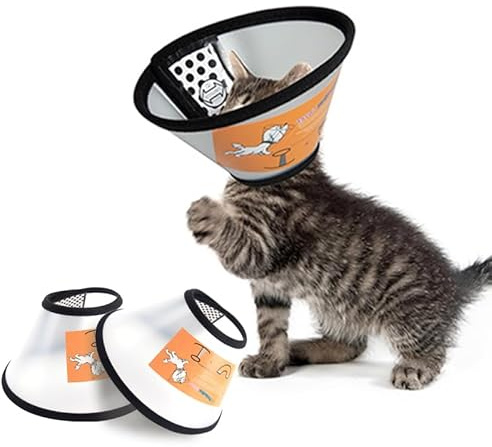 KASESSS 3 Stück Kegel Halskrause Hund Katze, Einstellbar Haustier Halskrause, Anti-Bite Halskrausen für Hunde Katze Klein Trichter Schutzkragen Hund Katze für Rehabilitation und Schönheit (15-18cm)