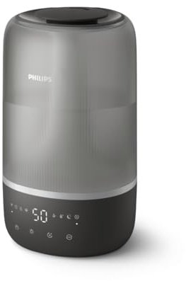 Humidificador inteligente Philips - compacto pero potente con nebulización Sky High, hasta 32 h de autonomía, depósito de agua de 3 l de llenado superior, para habitaciones de hasta 41 m² (HU1510/03)