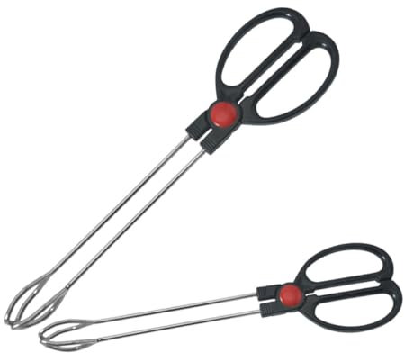 SEWOART 2pcs Stainless Steel Grill Tongs for Cooking BBQ Kitchen Heat-Resistant Handles and Non-Slip Grip, Multi-Purpose Metal Food Tongs for Outdoor Barbecue and Buffet