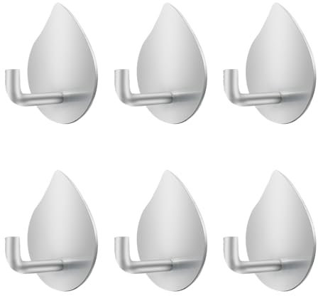Oiieco 6 Stück Klebehaken Edelstahl 304 – Hochbelastbar bis 5 kg, Selbstklebend & Ohne Bohren, Rostfrei & Wasserfest Wandhaken für Bad, Küche, Schlafzimmer