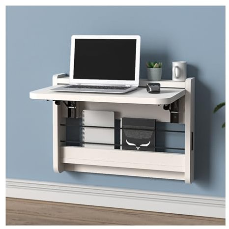 YFAURNDE Klappbarer wandtisch,Tisch Wand klappbar,wandschreibtisch klappbar,Wand wandtisch klappbar,Platzsparend,Schönes und einfaches Design,Vielfältig einsetzbar(White,53.5 * 37cm/21.06 * 14.57in)