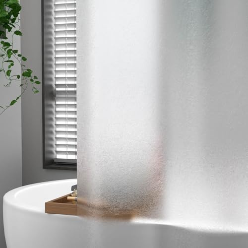 Calefee Duschvorhang Badewanne 80x180, Vorhang Dusche PEVA Anti Schimmel Wasserdicht Halbtransparentes Matt, mit Ösen und Haken