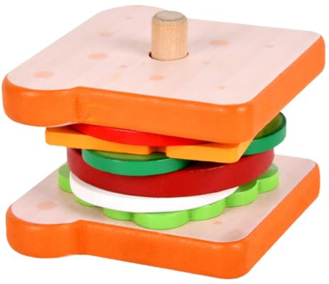 Muuoeou Simulation de Sandwich en Bois, Nourriture Éducative, Couper et Assembler Un Sandwich