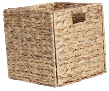 Baoblaze Cesto portaoggetti Pieghevole in giacinto, Contenitore a cubo, Contenitore Quadrato per Snack, Organizer per Ripiani da Tavolo da Lavoro, 25x25x25 Cm