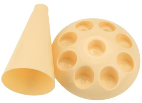ABOOFAN Cake Decorating Piping Bag Stand Holder Frosting Nozzles Organizer, Small Piping Bags Storage Rack in Cream Yellow for Baking Supplies and Pastry Tools