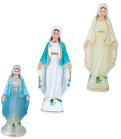 Zerodeko Statue Der Jungfrau Maria Set mit Katholischen Geschenken Dekorative Skulptur Der Jungfrau Maria Heimdekoration