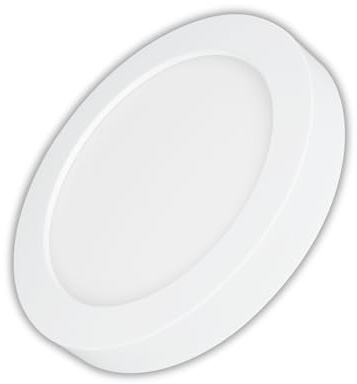 LUXULA LED Aufbauleuchte CIRCLE Ø177x35mm, 12W 1190lm, matt rund | CCT 3000K 4000K 6000K einstellbar, Spot Aufbaupanel mit Diffusor, matt, LED Deckenleuchte für Bad, Küche und Flur