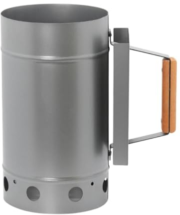 FewNvWa Accenditore per Barbecue a Carbone con Manico in Legno, Argent