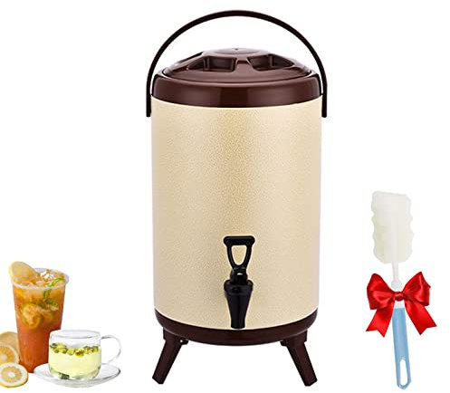 Boisson Chaude, Acier Inoxydable Eau Chaude Froide Lait thé café urne Grande cafetière récipient Isotherme, Grande capacité, Garde au Chaud Pendant 10 à 12 Heures, Cadeau + Brosse de Nettoyage