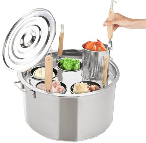 Pentole per pasta commerciali, pentole per brodo per stufato piccante, utensili per pasta multi-pentola con cestello filtrante, pentole a vapore in acciaio inossidabile per mense, ristoranti, ecc.