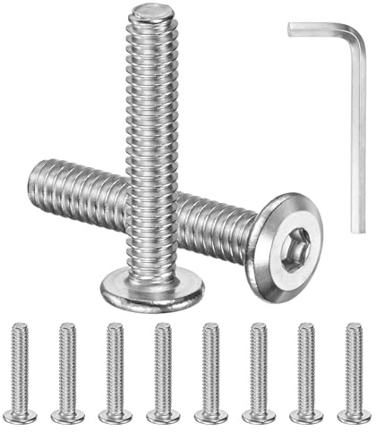 M METERXITY 10-Pack Flat Head Socket Cap Screws with Hex Key 1/4-20x1-1/2