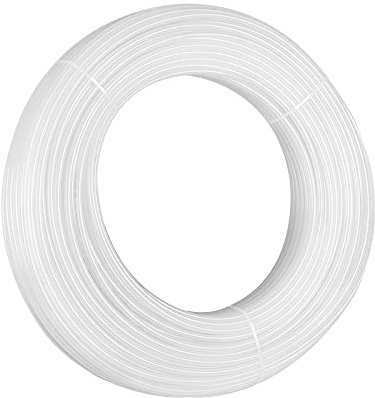 Fymlok Guaine per Cavi,Guaina Cavi Tubo PTFE Tubo ad Alta Temperatura Resistente alla Pressione Polytetrafluoro Tubi di etilene Nero Chiaro(White,OD 6MM ID 4MM 10M)