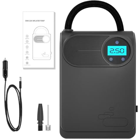 Imtrub Reifenfüller, automatische Abschaltung, Kfz-Aufpumpwerkzeug, Autoreifen-Luftpumpe mit Manometer, für Motorräder, Fahrräder, Basketbälle, Automobil