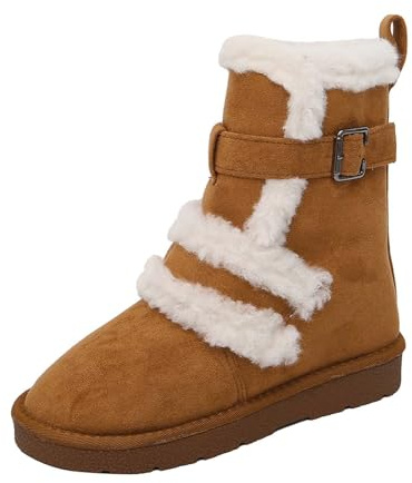 Stivali Pioggia 38 Donna Platform Marroni Pelle Barefoot Scarpe Invernali Stivaletti con Pelo Anfibi Militari Imbottite