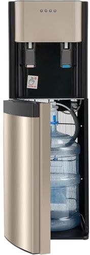 Dispensador De Agua Caliente Y Fría Eléctrico, De Carga Inferior para Botellas De 19 litros, 5 litros/Hora De Agua Caliente Y Fría, Diseño Independiente para Sala De Estar(Gold,Hot+Cold)