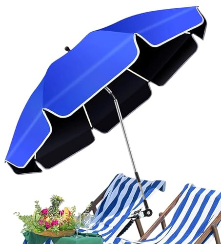Generico Ombrello per sedie con morsetto,Tettuccio Regolabile A 360° Con Clip E Protezione UV,Ombrello Da Sedia Pieghevole - Per vacanze al mare patio giardino esterno campeggio balcone pesca