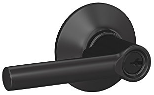 SCHLAGE Broadway Lever with Plymouth Trim Keyed Entry Lock, Matte Black (F51A BRW 622 PLY), Standard