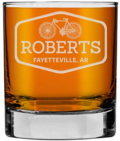 Spotted Dog Company Personalised Etched 325ml Whiskey Glass Tumbler, Custom Rum Whisky Birthday Gifts for Men Him Dad, Customised Cocktail Old Fashioned Scotch, Bourbon Decorations Decor - Roberts