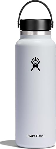 Hydro Flask – Wide Flex Cap 1,182 ml (40 oz) Bottle | Isolierte Wasserflasche, Edelstahl, Sportflasche, auslaufsicher, Flex Cap-Deckel & Gurt - Thermoflasche Spülmaschinenfest