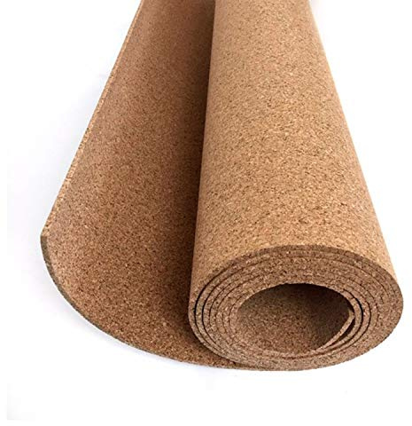 Corcho en rollo de 5 mm de espesor. Venta por metros. Aislamiento acústico y térmico, tablón de anuncio para pared, antiestático para suelos. (3 X 1 M)