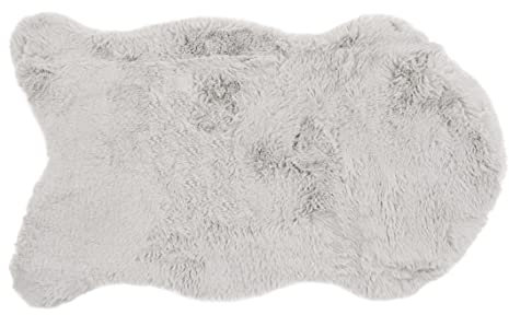 CB Home & Style Kunstfell Dekofell Teppich rosa grau Taupe Creme Sitzkissen Lammfellimitat Felloptik Verschiedene Größen (Grau, 60 x 180 cm)