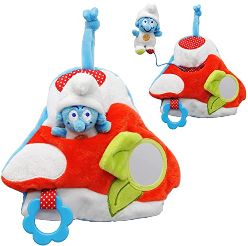 alles-meine.de GmbH 3-D Effekt Activity Baby & Kleinkind - Spielzeug - die Schlümpfe/Schlumpf - incl. Kuscheltier - ideal für Bett & Laufgitter/Kinderwagen - für Kinder..