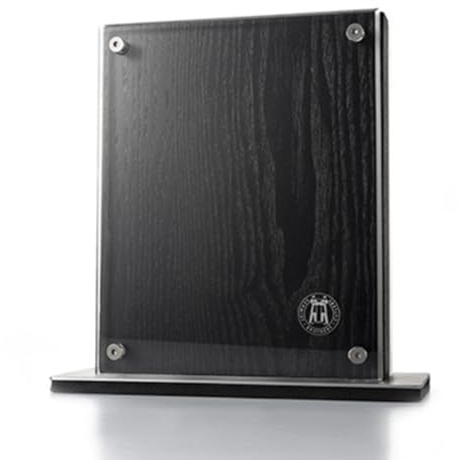 Schmidt Brothers - Black Midtown Magnetic Knife Block, Universal Cutlery Storage For 8-10, Acacia Hardwood and Acrylic Shield