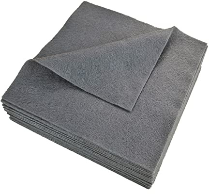 Jtnohx Weicher Filzstoff Farbiger Filzplatten zum Basteln Grau 15cm | 1,4mm dickes Flexibler Bastelfilz 15x15cm Filz für Nähprojekte und Diy 20Pcs(Grau)