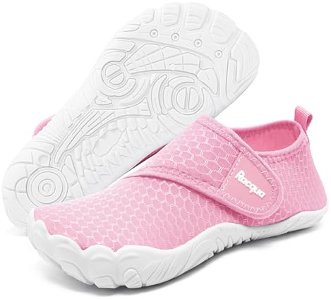 Racqua Kinder MäDchen Wasserschuhe Schwimmen Strand Aqua Schuhe Kinder Meer Surfen Bootfahren Schnell Trockenen Pool Leichte Slipfree Nasse Schuhe FüR Kinder MäDchen Jungen Rosa 36