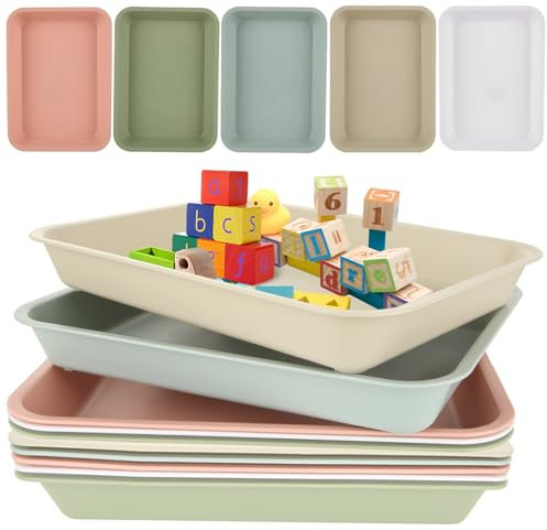 WOPPLXY 15 Stück mehrfarbige Kunststoff-Tabletts, Aktivitäts-Kunststoff-Tablett, Organizer für Kunst und Handwerk, Kunststoff-Tabletts für Klassenzimmer, Heimkunst und Handwerk, DIY-Projekte, Malen,