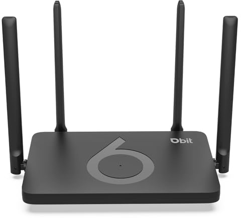 DBIT AX1500 - Router WiFi 6 Router inalámbrico de doble banda, velocidad inalámbrica de hasta 1.5 Gbps con 4 puertos Gigabit Ethernet, Beamforming, MU-MIMO, OFDMA, WPA3, IPV6, EasyMesh, controles