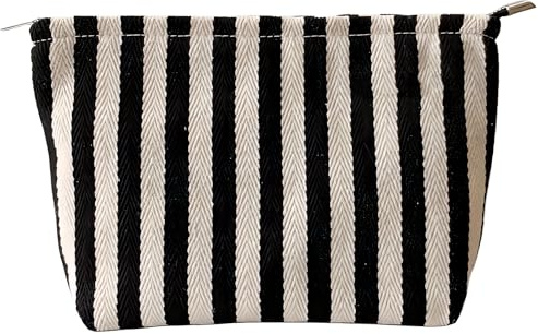 itgowisa Striped Makeup Bag for Women, Travel Makeup Pouch Purse Organizer