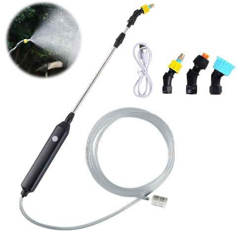 Lotvic Akku Drucksprüher, Elektrischer Pflanzensprüher, Gartenspritze mit 3 Düsen, Drucksprüher Elektrisch Wiederaufladbare USB, Sprühgerät für Garten, Hof, Rasen und Unkraut