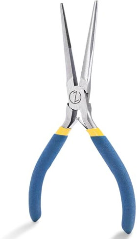 WISEPRO 6-Inch Long Nose Pliers, Straight Needle Precision Wire Looping Pliers for Jewelry Making, Electronics Work