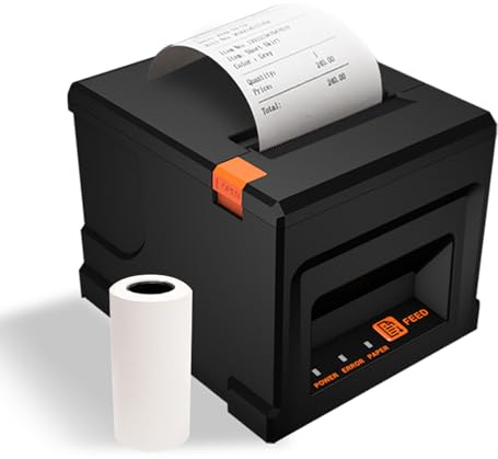 Sunydog Thermodrucker für Belege, 80 mm USB + BT Quittungsdrucker POS-Drucker mit automatischem Cutter, kompatibel mit ESC/POS-Unterstützung für Versand Geschäft Restaurant Supermarkt