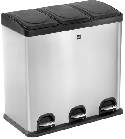 helit H2405200 - Système de tri des déchets, the seperator, 3 x 20L - inox, poubelle, conteneur à déchets