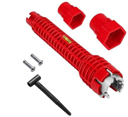 LightBeacon 8 in 1 Wasserhahnschlüssel Werkzeug, Waschbecken Installer Werkzeug, Spülenschlüssel Installer, für Toiletten Spülbecken, Bad Wasserhahn, Küchen Sanitär