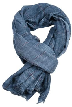 REHJJDFD Roter Herrenschal, kariert, Batik-Schal für Herren, warm, lässig, für Herbst und Winter, blau, Einheitsgröße