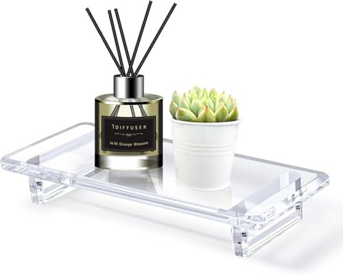 Plateau décoratif de Salle de Bain, Plateau décoratif, Plateau de Salle de Bain, Organisateur de Salle de Bain décoratif, Plateau décoratif Oblong, Coiffeuse décorative (Petit)