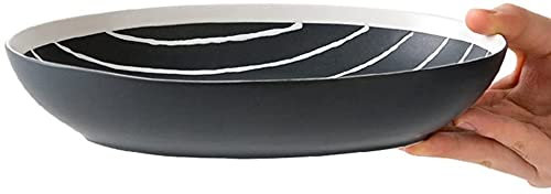 Assiette à dîner grande assiette creuse pour salade de fruits, bol à soupe, bol à dessert pour céréales, assiette à pâtes, bol de service à mélanger rétro, ensemble de vaisselle créative en céram