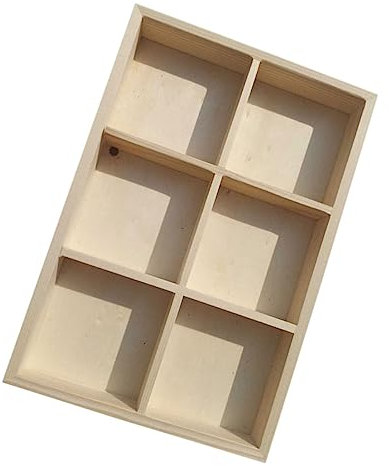 KOMBIUDA Scatola Portapastelli in Legno Per Pigmenti Pittura Scatola Portacolori A Sei Griglie Vassoio Di Smistamento Custodia Portaoggetti