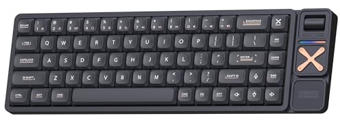 IQUNIX Magi65 Pro Low Profile Mechanical Keyboard, 65% Full Aluminum Case Wireless Keyboard with Volume Knob, Media Control, 2.4G Receiver, Bluetooth & Wired Connection for Mac/Windows (Shadow Black)