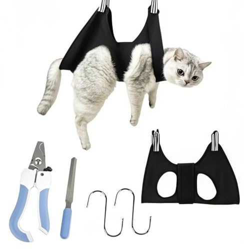GIEEU Amaca per la toelettatura dei cani, imbracatura per cani di taglia media/gatti giganti con cinturino regolabile in velcro allargato, supporto per tagliare le unghie, cura degli artigli e