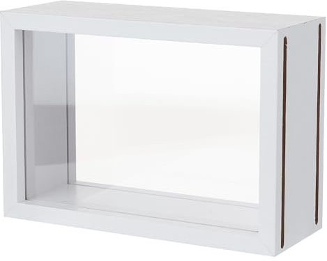 OLYCRAFT Caja de sombra rectangular de 16 x 6 x 11 cm, marco de madera con ventana acrílica transparente de doble cara para flores secas, hojas, muestras